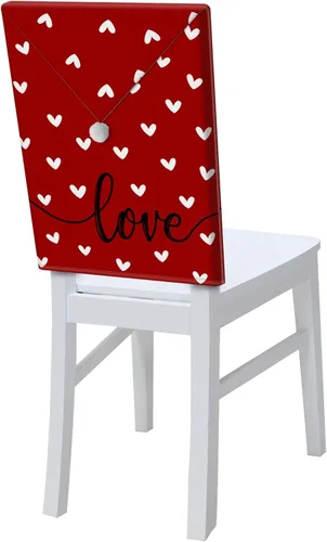 Vista 21 de Fundas para respaldo de silla de comedor, bolas de Navidad con diseño de copo de nieve en color rojo de invierno, fundas para sillas de cocina Árbol