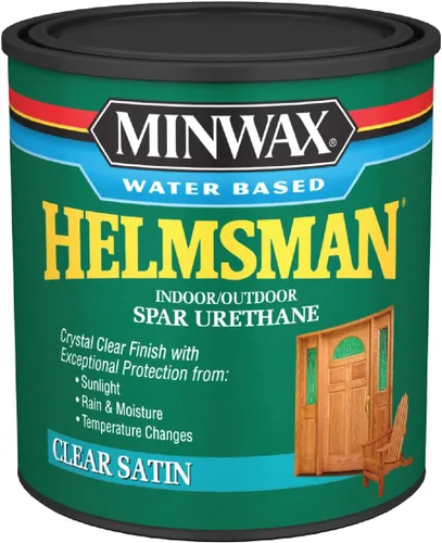 Vista 7 de Minwax - Capa de uretano Helmsman para exteriores y interiores a base de agua, cuarto de galón, brillante