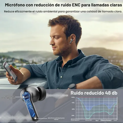 Vista 4 de Auriculares inalámbricos Bluetooth 5.4 2026, auriculares estéreo con graves A-Negro PRO