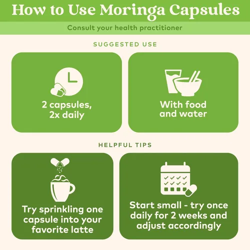 Vista 3 de ORGANIC INDIA Cápsulas de Moringa Orgánicas - Suplemento de Hoja de Moringa, Superalimento Verde, Superverde Puro, Superalimentos Veganos