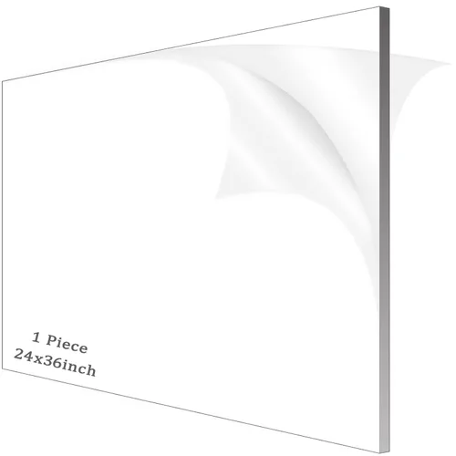 Vista 29 de 4 piezas de láminas acrílicas de 1/8" de grosor (3mm), plexiglás fundido transparente de 18" x 24" con papel protector para letreros, proyectos