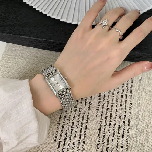 Vista 8 de MASTOP Gold Watches for Women Vintage Rectangle Quartz Watch 30M Waterproof Stainless Steel Bracelet Adjustable Ladies Wristwatch