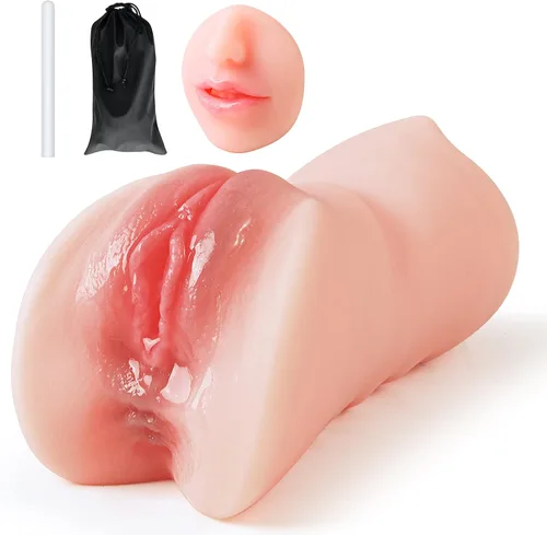 Vista 7 de Masturbador masculino de bolsillo 3 en 1 y palo de secado y bolsa de almacenamiento impermeable, juguete sexual masculino de doble extremo boca