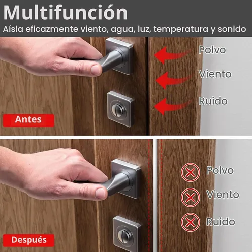 Vista 4 de Benory Burlete de silicona para puerta, se adapta a huecos de 3/16 a 1/4 Blanco