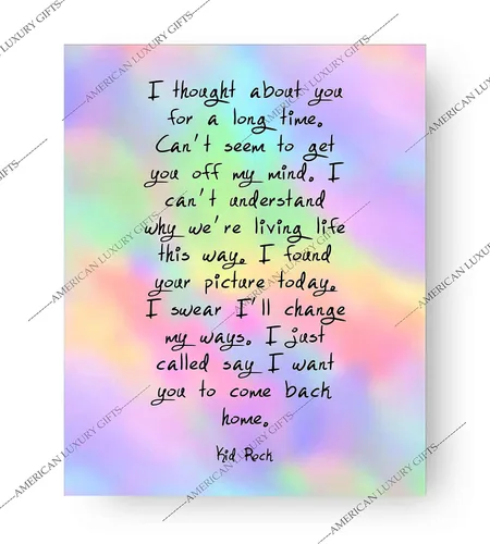 Vista 6 de Cartel de arte de pared con letras de canciones de Kid Rock & Sheryl Crow-Picture - Cartel de música rock de 8 x 10 pulgadas, listo para enmarcar.