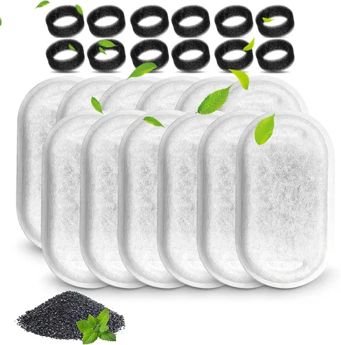 Vista 9 de Filtros de fuente de agua para gatos, compatibles con fuente de mascotas de acero inoxidable, 8 filtros con 8 esponjas, filtros de repuesto