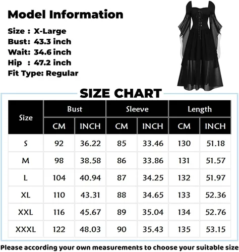 Vista 4 de JJHAEVDY Disfraz renacentista para mujer, vestido de fiesta de cosplay de Navidad, disfraz de Halloween, conjunto bohemio, vestido gótico de cintura