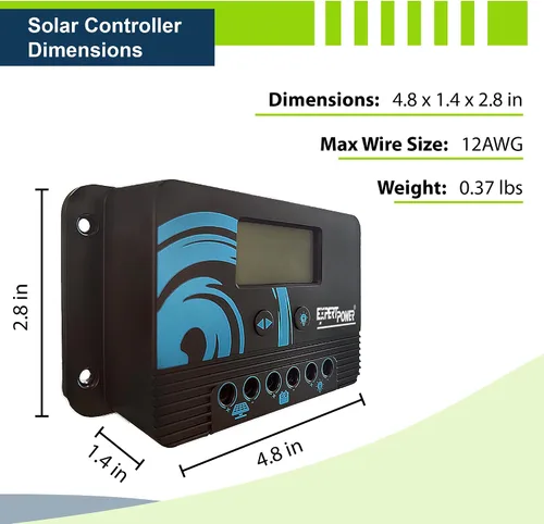 Vista 7 de ExpertPower Kit de energía solar de 100 W y 12 V Batería de litio LiFePO4 de 12 V 20 Ah Panel solar flexible de 100 W, controlador de carga