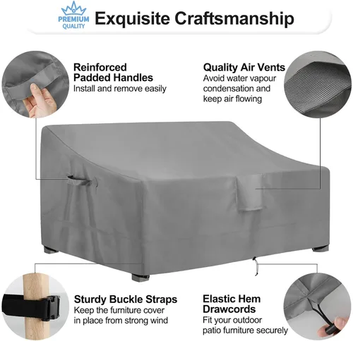 Vista 5 de OutdoorLines Funda impermeable para sofá de 3 plazas para patio al aire libre, resistente a los rayos UV, fundas para muebles de patio, resistentes