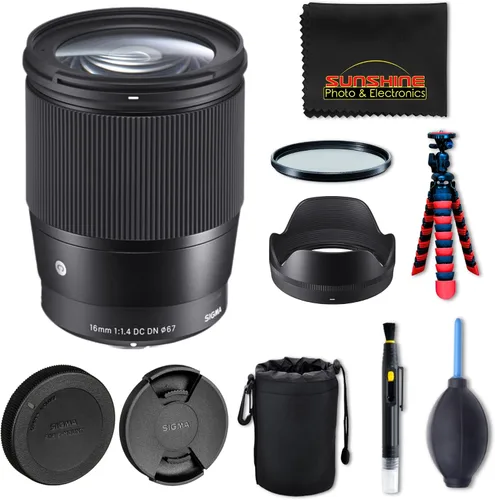 Vista 7 de Sigma 16mm + 30mm + 56mm f1.4 DC DN Lente contemporánea para Sony E con paquete de accesorios de Sunshine Photo - 4 años de garantía
