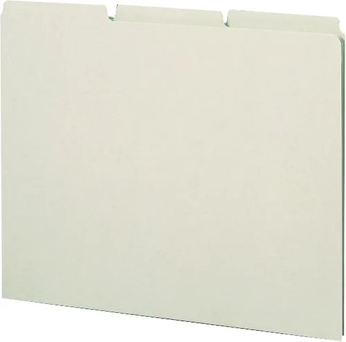 Vista 4 de Smead Guías de cartón prensado, pestaña de corte 1/3 (en blanco), tamaño carta, gris/verde, 100 por caja (50334)