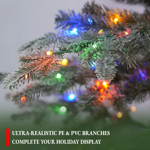 Vista 4 de Árbol de Navidad escaso flocado flocado de 7.5 pies Flocado disperso
