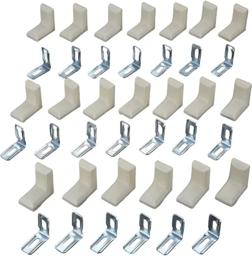 Vista 10 de dophee 20 soportes de esquina de metal en forma de L con cubierta de Marrón