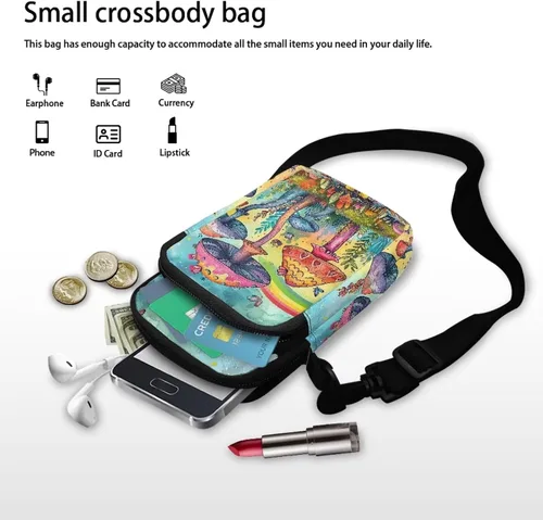 Vista 6 de Bolso cruzado de 2 capas para hombre, cartera para pasaporte, bolsa de mensajero