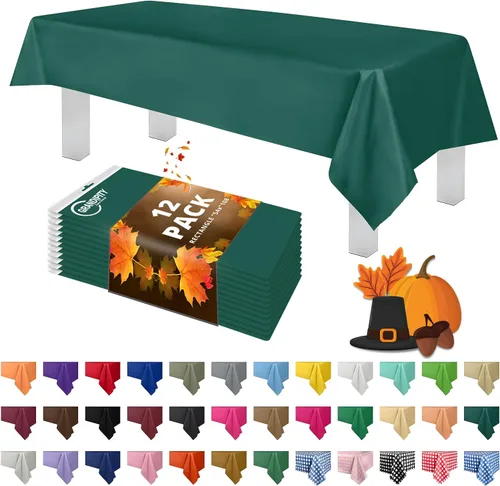 Vista 7 de Mantel de plástico de alta calidad - 54 in. x 108 pulgadas. Grandipity - Mantel rectangular (6 y 12 unidades), Agua (Aqua)