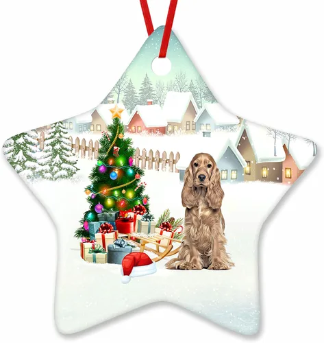 Vista 105 de Prezzy Airedale Terrier - Adorno para decoración de árbol de Navidad, regalos lindos para amantes de los perros, para familiares y amigos, nuevo