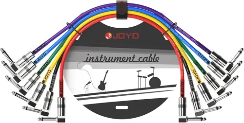 Vista 8 de JOYO Cable para Bajo de Guitarra 15 Pies, Cable de Instrumento de Audio Profesional 1/4 Pulgada, Cable de Amplificador de Ángulo Recto (Negro, CM-12)