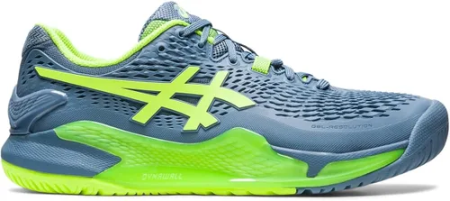 Vista 4 de ASICS Tenis Gel-Resolution 9 para hombre, Blancoverde azulado reparador
