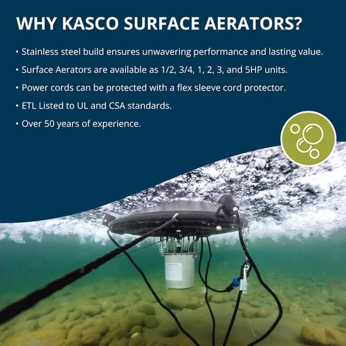 Vista 5 de Kasco Aireador de superficie de 1 HP – 120 voltios, cable de alimentación de 50 pies – 4400AF050