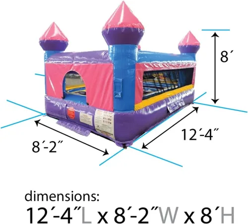Vista 3 de Comercial Junior inflable casa de rebote con soplador, rosa