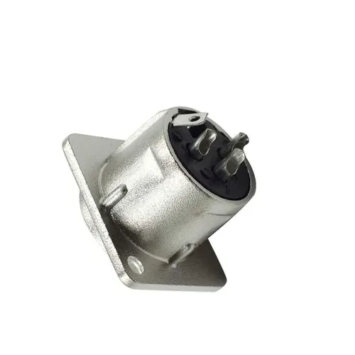Vista 5 de XLR hembra Jack 3 pines montaje en panel, conector XLR hembra de audio altavoz micrófono conector 4 piezas, carcasa de metal plateado