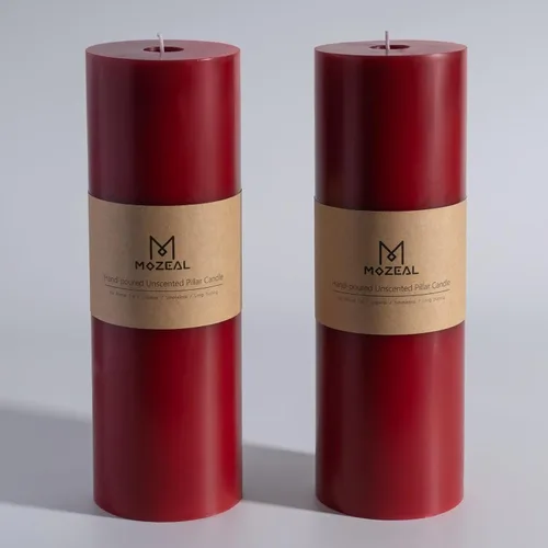 Vista 93 de MOZEAL Juego de 3 velas sin perfume vertidas a mano de 3 x 6 pulgadas, velas tipo pilar sin goteo, combustión de larga duración, aproximadamente 120