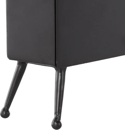 Vista 5 de [Usado] Deco 79 Reloj rectangular de metal con esfera de reloj manchada de té, 10 x 3 x 8 pulgadas, negro