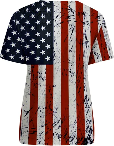 Vista 4 de Camiseta de manga corta para hombre, diseño de bandera estadounidense, para el 4 de julio, para el Día de la Independencia, camisetas patrióticas