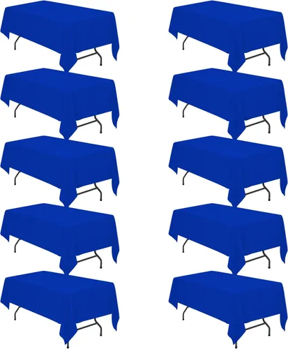 Vista 12 de BRILLMAX - Manteles para mesa rectangular de 6 pies, tela de lino de poliéster, lavable, para boda, recepción, banquete, fiesta de cumpleaños, 60 x