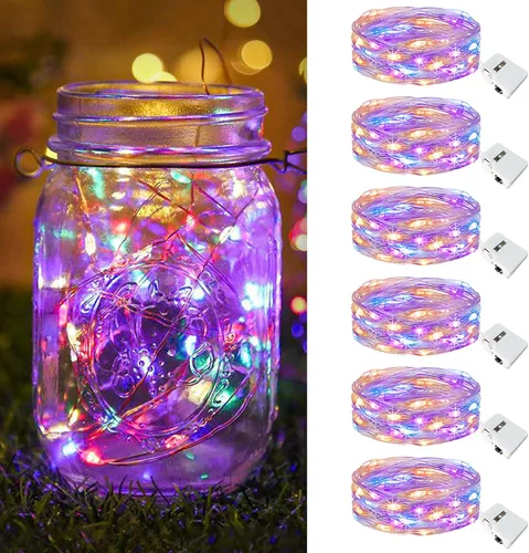 Vista 14 de btfarm - Paquete de 6 luces de hadas con pilas, luces parpadeantes con 3 modos