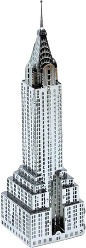 Vista 2 de Fascinations Juego de 4 modelos de construcción de corte láser 3D de Metal Earth 3D: 30 Rockefeller Plaza, Empire State Building, Chrysler Building