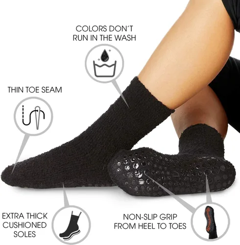 Vista 2 de LA ACTIVE Non Slip Yoga Grip Socks - Barre Ballet Pilates Athletic Socks for Men and Women