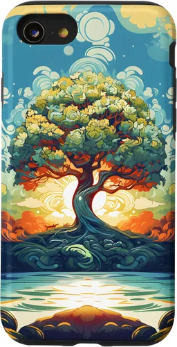 Vista 18 de iPhone 16 Sunrise Spiritual Sun Water Tree of Life Case