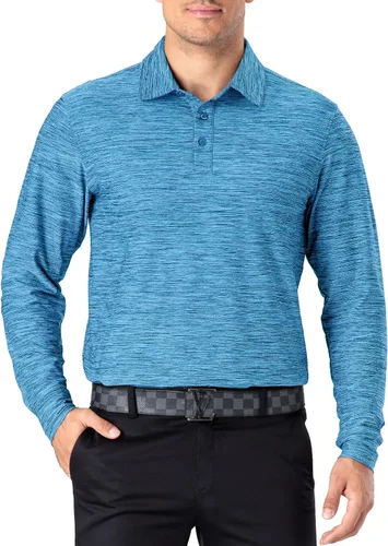 Vista 8 de NAVISKIN Camisas polo para hombre, de secado rápido, UPF 50, manga larga y corta, que absorben la humedad
