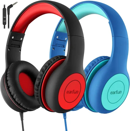 Vista 13 de EarFun K1 - Auriculares para niños con cable con micrófono, auriculares