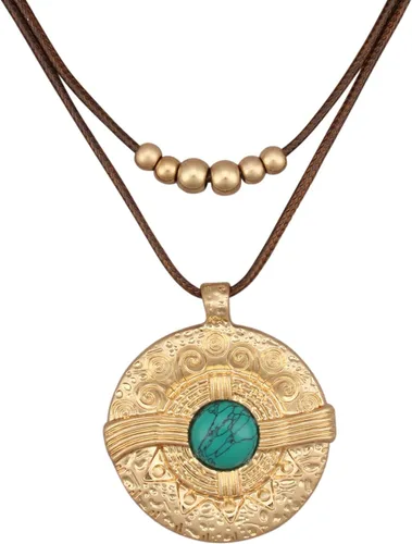 Vista 59 de Jeilwiy Collar de cuero para mujer, collar funky, gargantilla de cuerda con colgante, joyería de estilo bohemio
