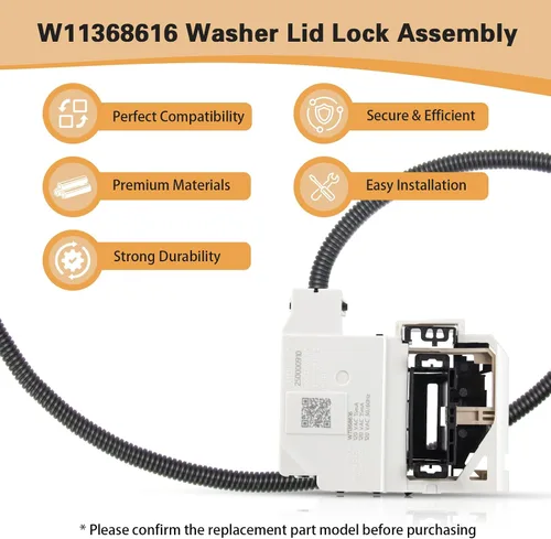 Vista 7 de W11368616 Conjunto de bloqueo de tapa de arandela, reemplaza W11670519, AP7214714 para Whirlpool & Maytag, reemplazo del pestillo de puerta