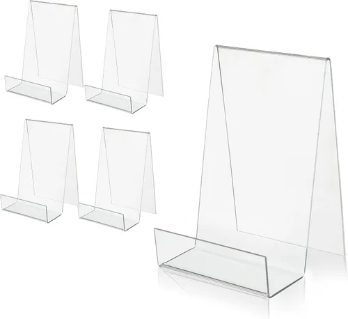 Vista 10 de ZOEY Soporte acrílico para libros de lectura, soporte ajustable para libros con base giratoria de 360 grados y soporte elevador plegable