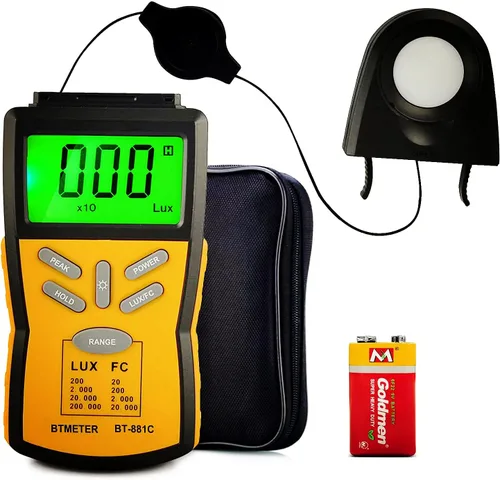 Vista 8 de BTMETER Light Lux Meter Logger BT-5000A, probador digital de lúmenes de medición de nivel de iluminación Intensidad 0.1 ~ 400.000 Lux(0.1 ~ 40.000