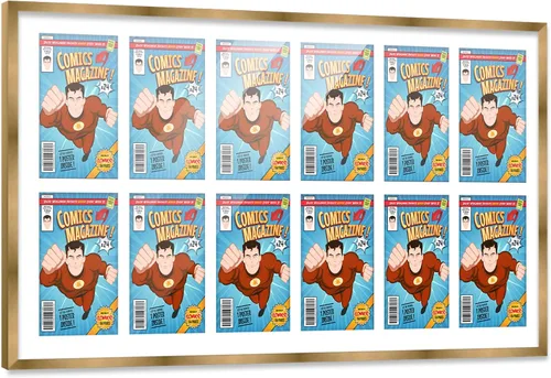 Vista 94 de Poster Palooza Marco de cómic con paspartú para 1 cómic de la Edad de Bronce publicado entre 1970 y 1985, marco de cómic negro para cómic de 7.25 x
