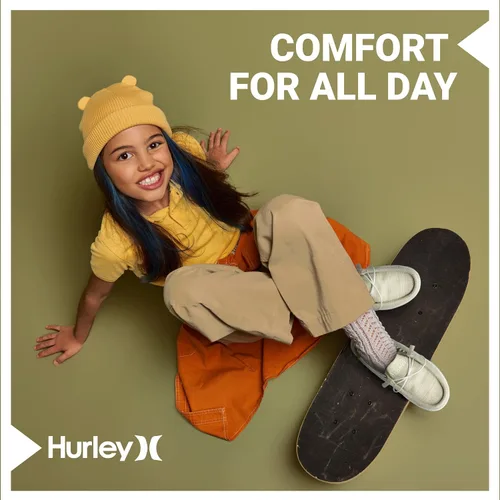 Vista 6 de Hurley - Mocasines elásticos con cordones para niños, zapatos de lona para niños y niñas - Cómodos, duraderos, elegantes - Zapatillas de moda