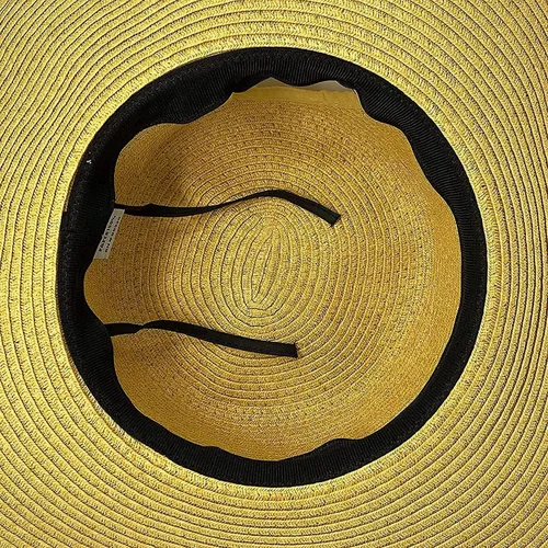 Vista 6 de Funky Junque Sombrero de playa ajustable bordado UPF 50 para mujer, cola de caballo desordenada