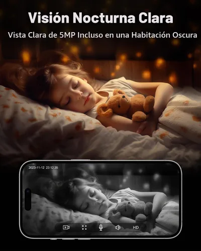 Vista 8 de MUBVIEW Cámara de seguridad interior de 5MP, cámara WiFi de doble banda