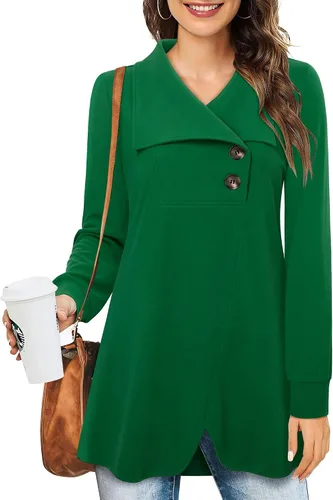 Vista 3 de Lotusmile Túnica larga para mujer, para leggings, ropa de otoño, suéter con dobladillo de tulipán 2023