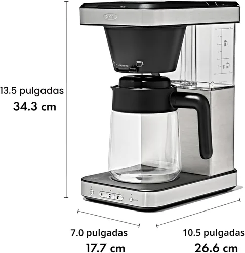 Vista 8 de OXO Brew - Cafetera de 8 tazas con función de porción única sin cápsulas y jarra de vidrio - Certificado SCA