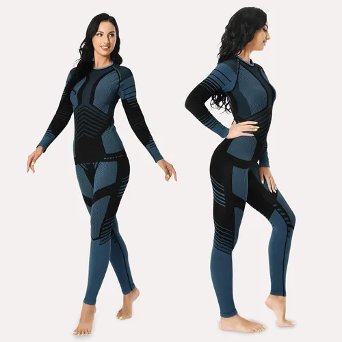 Vista 2 de MEETWEE Ropa interior térmica para mujer, Long Johns Ski para clima frío, capa base, cálida parte superior e inferior de invierno para correr
