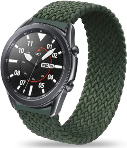 Vista 8 de Minggo Correa trenzada compatible con Samsung Galaxy Watch3 de 1.772 pulgadas, correa de repuesto elástica tejida compatible con Gear S3 Negro