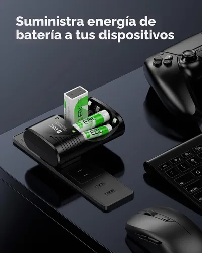 Vista 8 de EBL Cargador Rápido Inteligente AA AAA para Pilas Recargables AA AAA 9V Ni-MH Ni-CD