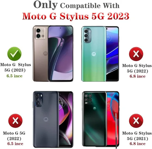 Vista 2 de Yiakeng Funda para Moto G Stylus 5G 2023, Motorola G Stylus 5G 2023 con protector de pantalla HD, fundas protectoras de grado militar con anillo