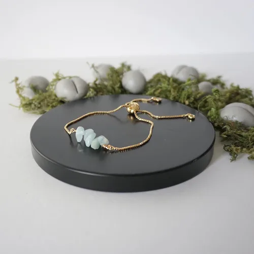 Vista 19 de Designs by Nature Gems Pulsera de piedra natal de cristal hecha a mano, pulsera de bolo de cadena deslizante ajustable, chapado en oro